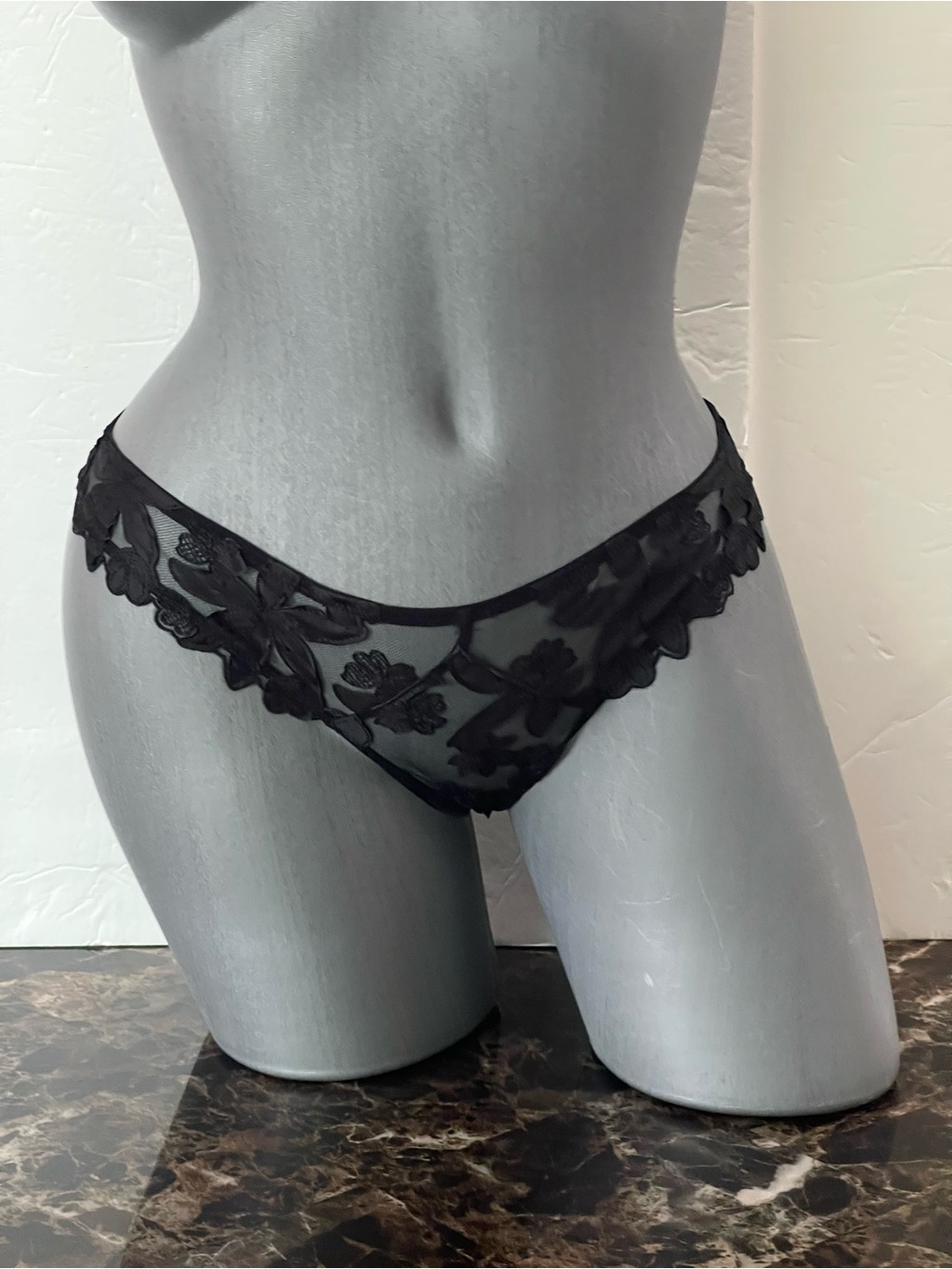 Victorias Secret Mesh in Embroider Thong Panty Underwear. NWT